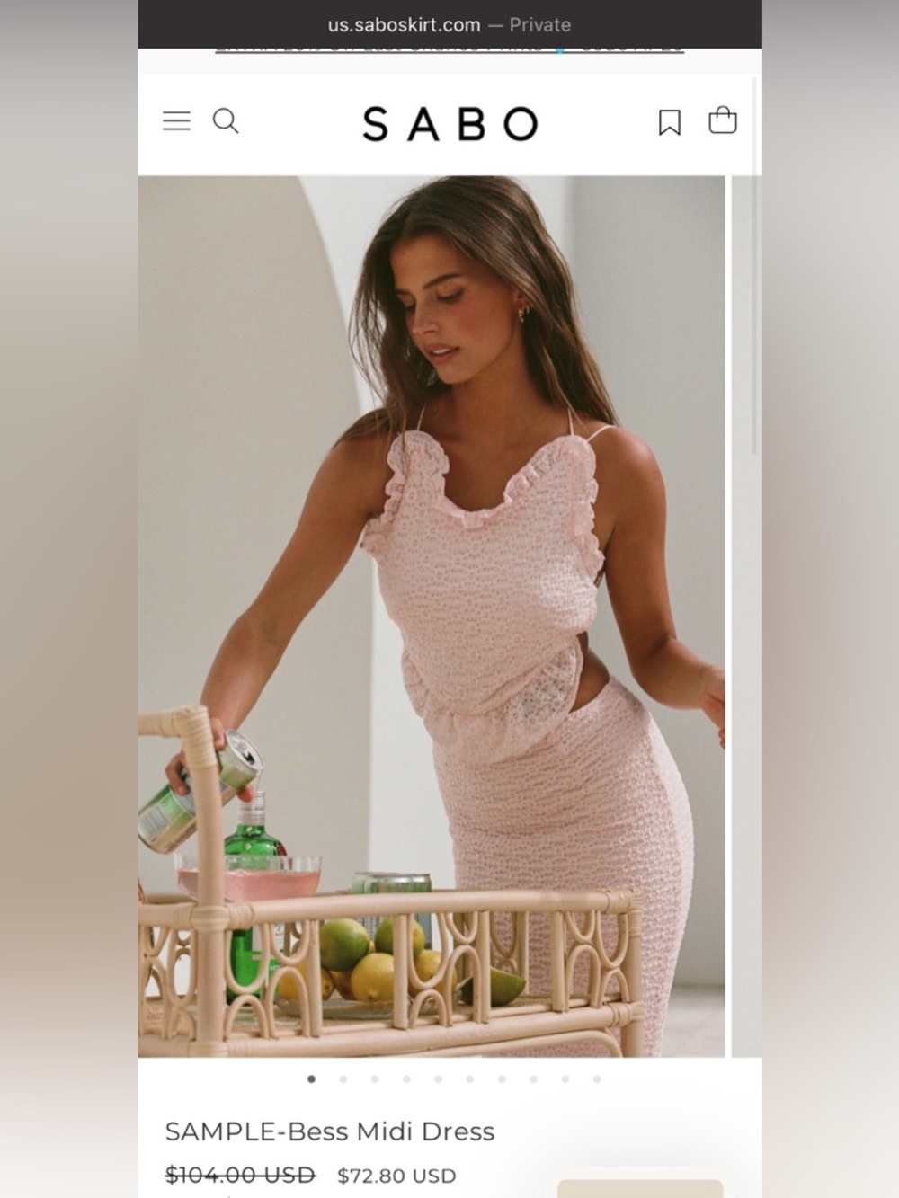 Sabo Skirt Bess Midi Dress Pink Small (4)